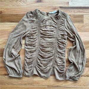 Zara Women's Brown Ruched Blouse